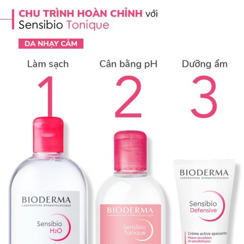Nước Cân Bằng Bioderma Sensibio Tonique 250mL - Toner Dành Cho Da Nhạy Cảm, Cấp Nước, Làm Dịu Da, Hỗ Trợ Tái Tạo Da Mụn